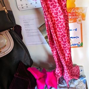 Thigh high(tight) Barbie Pink leopard boots